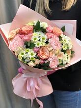 Букет цветов из:  Гвоздики, Розы и Хризантемы в Передовом