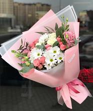 Букет цветов из:  Розы, Лизиантусы и Хризантемы в Передовом